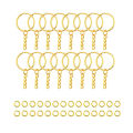 30pcs Silver Plated Metal Blank Keyring Keychain Split Key Ring with Chain Climbing Buckles Carabiner Keychain Rings Accessories. 