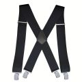 Heavy Duty Big Size Suspenders for Men Work Outdoor 2 Inch Wide X Back 4 Strong Clips Adjustable Elastic Trouser Braces Straps. 
