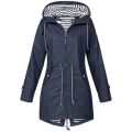 Womens Waterproof Raincoat Casual Basic Outdoors Trench Lightweight Drawstring Jackets Hiking Clothes for Women. 