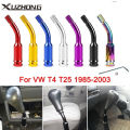 Black Gear Shift Shifter Stick Lever 5" Bend Bent Shift Knob Extender Extension Aluminum For VW T4 T25 1985-2003 SK-1017.