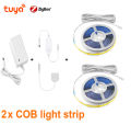 Zigbee Smart Under Cabinet COB LED Strip Dimmable Light Bookcase Wardrobe Closet Tuya Lamp Tape App Remote Control Wifi Lights lightify. 