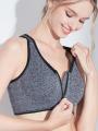 Fitness sports underwear large size front zipper sports chest breathless steel ring running vest yoga running sports underwear. 