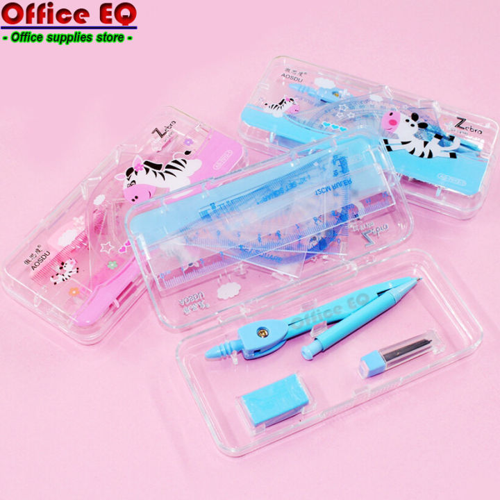 Set of dividers + geometry with box, set of dividers, set of geometry, set of geometry, set of geometric ruler, set of geometry with 7 pieces of dividers available to ship.