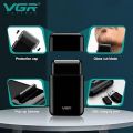 VGR V-390 Professional Electric Ultra Thin Shaver Rechargeable Razor for Face Care Beard Trimmer Reciprocating Blade with USB for Men's - Black. 