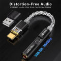 CCZ CM01 USD C to 3.5mm Audio Adapter 8 core Single Crystal Copper Silver Plated Cable 32bit CX31993+MAX97220 DAC Chip Audio. 