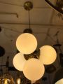 Luxury White Glass Ball Chandelier Post-modern Simple Nordic Italian Dining Bedroom Spherical Molecular Pendant Light. 