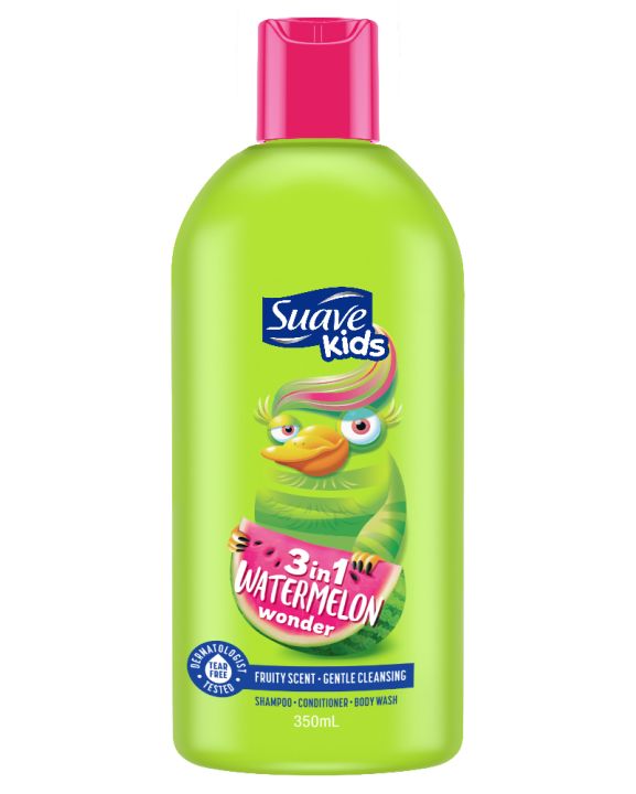 Suave Kids Watermelon Wonder 3-in-1 Shampoo, Conditioner, Body Wash, 350ml