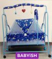 Baby Cradle Bed With Mosquito Net, Portable Swing Cradle with 8 lockable Wheels, Newborn Baby Rocking Bed, Infant Bassinet. 