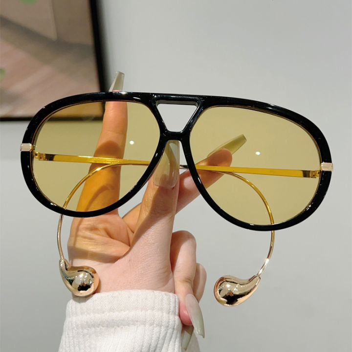 GM LUMIAS Oversized Pilot Sunglasses New in Fashion Double Bridge Gradient Sun Glasses Women Trendy Luxury Brand Design Shades