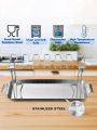 Chicken Leg Rack for Grill with Drip Tray- 14 Slots Chicken Wing Rack- Premium Stainless Steel Chicken Drumstick Rack for Smoker. 