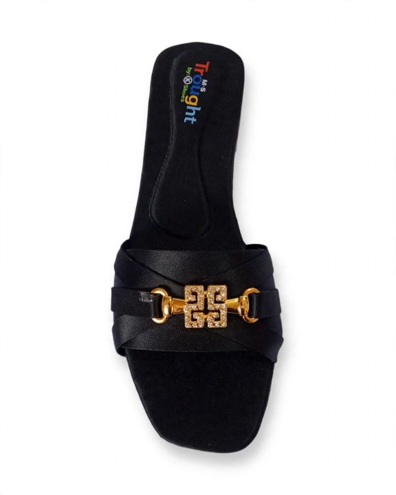 Gold%20Buckle%20Flat%20Sandal%20For%20Women,%20Crystal%20Slide%20Chappal%20Shoes,%20%20Ladies%20Fancy%20Comfortable%20Footwear,%20Black%20Mehroon%20-%20Image%207
