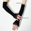 Women Long Elastic Arm Sleeve Fingerless Driving Gloves  Lace Arm Cover Sun Protection Wrist Sleeve Comfort Soft Mittens. 