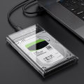 Transparent HDD Case SATA to USB 3.0 Hard Drive Case External 2.5'' HDD Enclosure Support UASP, for Type C SSD Disk Case Box. 