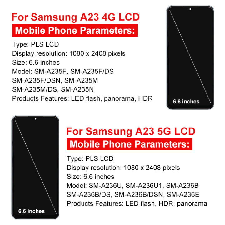 OEM%20For%20Samsung%20Galaxy%20A23%204G%20Display%20SM-A235F%20SM-A235F/DS%20Touch%20Screen%20Digitizer%20For%20Samsung%20A23%205G%20Display%20SM-A236U%20LCD%20-%20Image%202