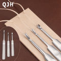 Premium Stainless Steel Leather Crafting Slot Tool Set - Groover, V & U Shape Gouge, Edge Skiving Knife, DIY Leather Punch Tools.