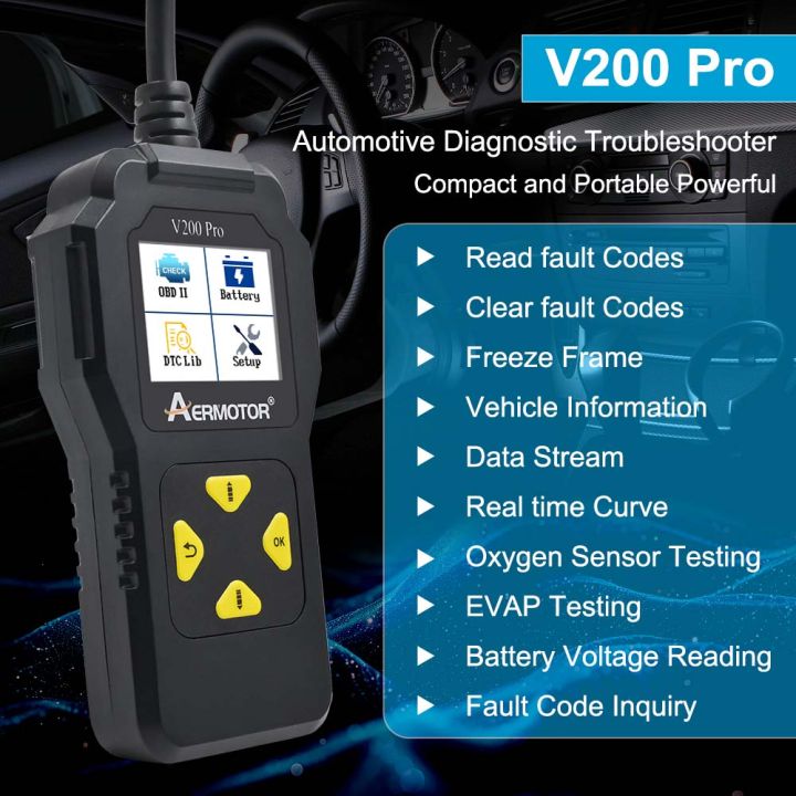 Aermotor%20%20V200%20Pro%20Fault%20Code%20Clear%20Car%20OBD%202%20Scanner%20Universal%20OBD2%20Code%20Reader%20Engine%20Battery%20O2%20Sensor%20EVAP%20Tester%20Diagnostic%20-%20Image%204