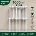 Premium Plastic Jar For Masala Storage 1000Ml |6Pcs| Keep Your Spices Fresh And Organized With These Premium Plastic Jars - Perfect For Masala Storage. 