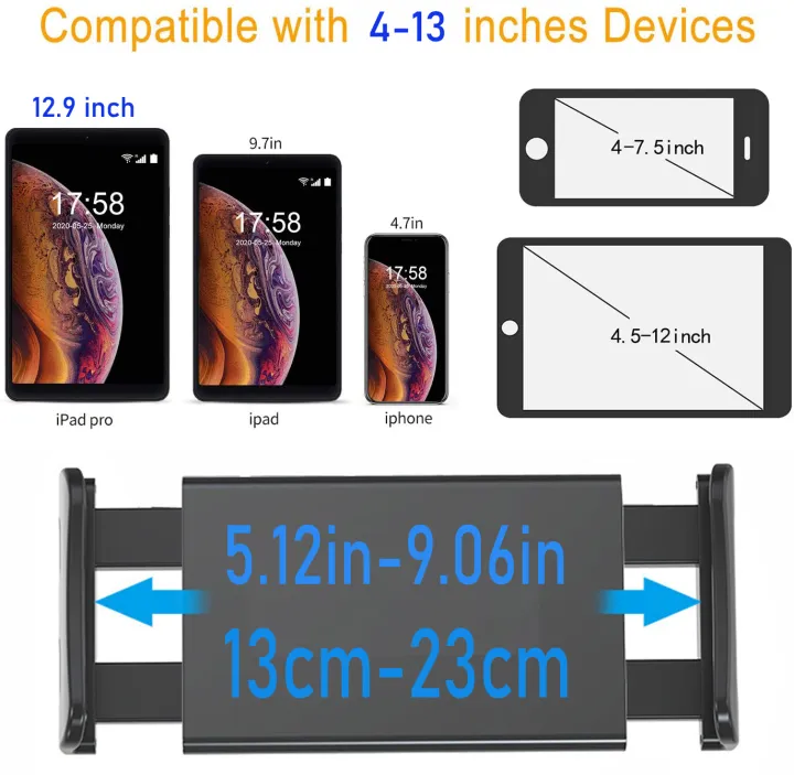 4.7-13.5"%20Tablet%20and%20Smartphones%20holder%20for%20Microphone%20Stand%20with%20360-Degree%20Rotable%20Swivel%20Mount%20for%20Music%20Sheet%20Live%20Streaming%20-%20Image%205