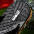 Summer trend contrasting flip flops for men wearing non-slip soft bottom braided beach sandy rubs. 