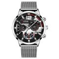 2023 Fashion Mens Business Watches Luxury Stainless Steel Mesh Belt Quartz Wrist Watch Luminous Clock Men Casual Calendar Watch. 