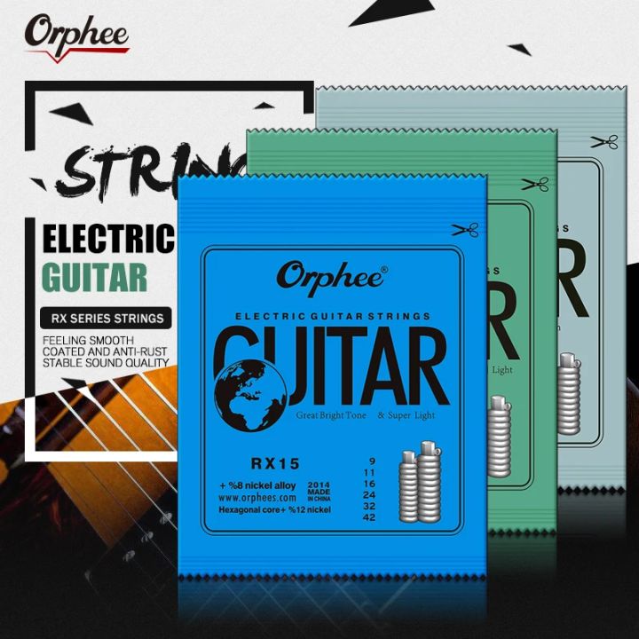 Orphee Electric Guitar Strings Set RX Series Hexagonal Carbon Steel Professional Beginning Practice Electric Guitar Accessories
