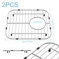 2Pcs Kitchen Sink Grid Stainless Steel Sink Protectors Double Bowl Sink Bottom Grid with R50 Corner Large Sink Protectors Grid. 
