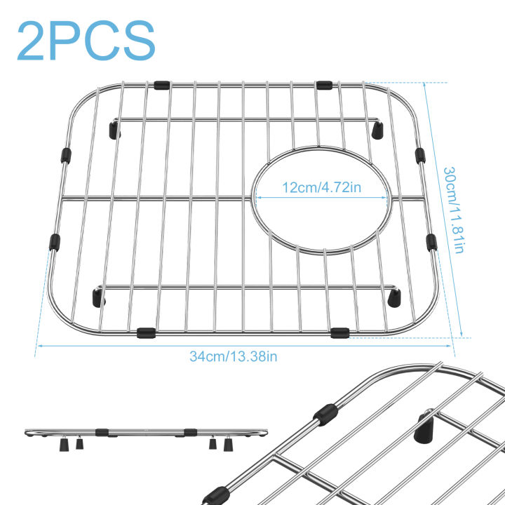 2Pcs%20Kitchen%20Sink%20Grid%20Stainless%20Steel%20Sink%20Protectors%20Double%20Bowl%20Sink%20Bottom%20Grid%20with%20R50%20Corner%20Large%20Sink%20Protectors%20Grid%20-%20Image%206