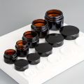 3PCS/5PCS brown glass cosmetic jar with lid, leak proof and UV resistant, reusable, portable beauty storage..