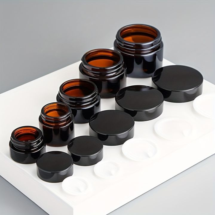 3PCS/5PCS%20brown%20glass%20cosmetic%20jar%20with%20lid,%20leak%20proof%20and%20UV%20resistant,%20reusable,%20portable%20beauty%20storage.%20-%20Image%205