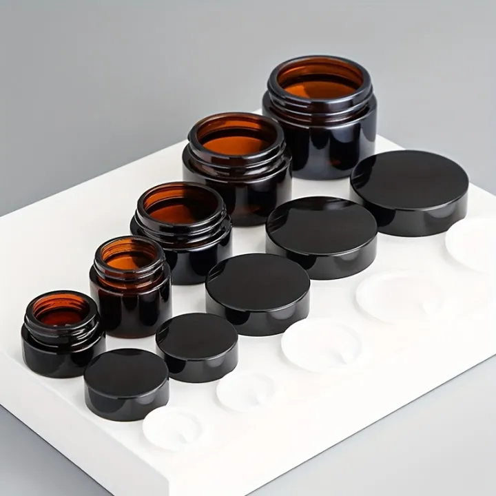 3PCS/5PCS%20brown%20glass%20cosmetic%20jar%20with%20lid,%20leak%20proof%20and%20UV%20resistant,%20reusable,%20portable%20beauty%20storage.%20-%20Image%205