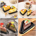 10/30pcs Clear Plastic Cake Box, Disposable Cheesecake Boxes Triangular Pie Box Dessert Containers for Bakery (No Stickers). 