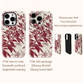 Cream Red Flower Phone Case for IPhone 16 15 14 13 12 11 X XS XR XSMAX 7 8 Pro Max Plus Double-layer Back Cover. 