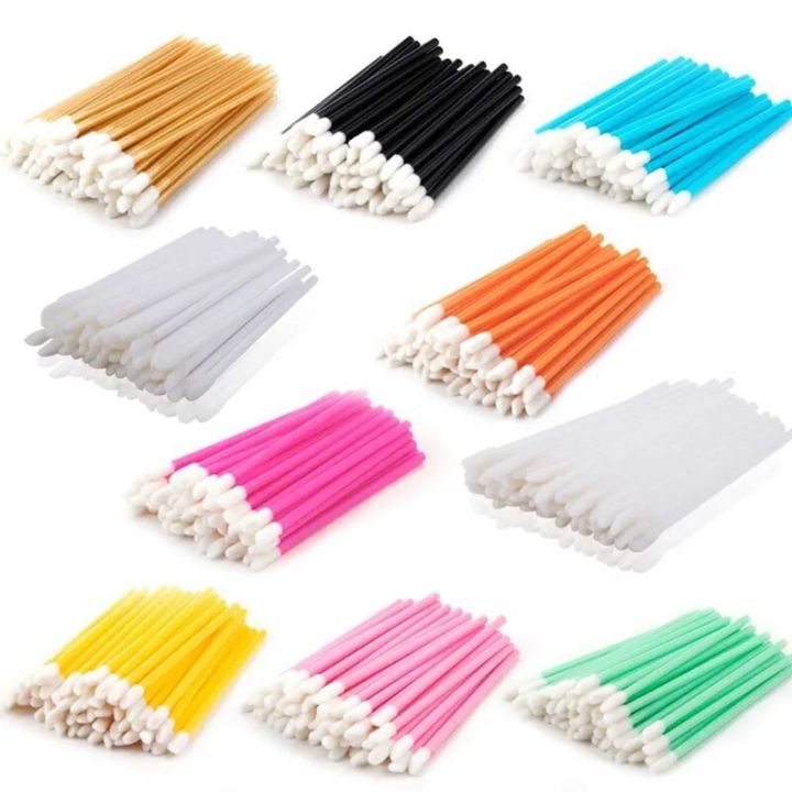 100PCS Disposable Makeup Lip Brush Makeup Applicator Makeup Mascara Wand Lipstick Micro Brush Applicator Lip Brush Stick