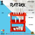 Fancy Plate Rack - 3 in 1 Large Durable Plastic Kitchen Sink Dish Rack - Pure Material - Premium. 