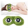 3D Sad Frog Sleep Mask Natural Sleeping Eyeshade Cover Shade Eye Patch Women Men Soft Portable Blindfold Travel Rest Eyepatch. 