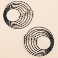 5 Sizes Stainless Steel Black Round Circle Hoop Earrings for Women Punk Exaggerated Smooth Statement Earring Gothic Jewelry . 