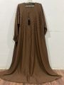 daraz best seller abaya in premium quality korean nada staff for girls and women with v gala ( lenghth 54 inches chest 24 ). 
