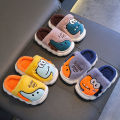 Winter children's cotton slippers for boys and girls, anti slip and warm bags, and parent-child fuzzy and plush home baby cotton.
