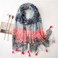 2024 Designer Brand Women Scarf Classical Print Lady Shawls Cotton Feeling Soft Oversize Hijabs Neck Headband Tassel Foulard.