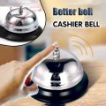 Desk Bell Service Bell Reception Call Bell for Schools Restaurants Hospitals Hotel Areas, Kitchen | Stainless Steel Hand Held bar Bell for bar | Ideal for Drama Play Game (8x6cm) . 