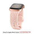 (Only Strap) Hot Engraved Pattern Silicone Band For Apple Watch 49mm 45mm 44mm 40mm 41mm Sport Loop Strap For Iwatch Series 9 8 Ultra 7 6 5 4. 