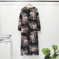 Muslim Dresses Women Maxi Dresses Mujer Vestidoes Female Loose Dresses Full Sleeve Printed Floral Casual Robe Long Dress.