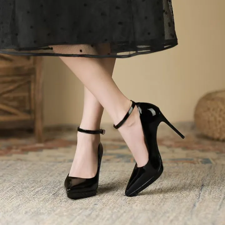 11cm%20Super%20High%20Stiletto%20Heels%20Pumps%20Women%20Shoes%20Spring/autumn%20Ankle%20Strap%20Pointed%20Toe%20Big%20Size%20Elegant%20Office%20Shoes%20-%20Image%204