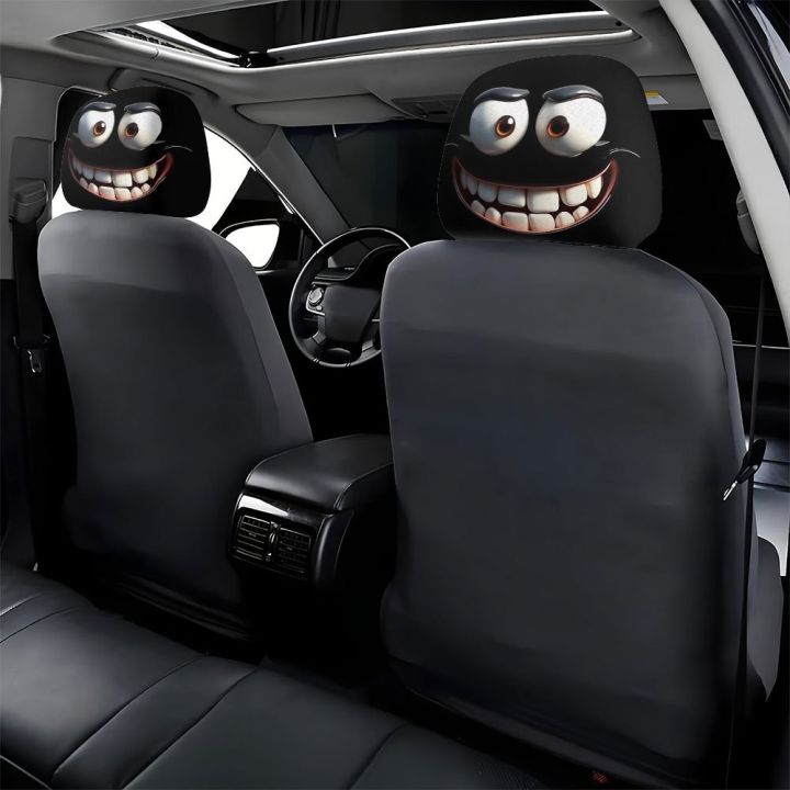 2pcs%20Smiley%20Face%20Printed%20Car%20Pillowcase%20Soft%20Comfortable%20Decorative%20Cushion%20Cover%20Auto%20Seat%20Headrest%20Washable%20Polyester%20Fabric%20-%20Image%202