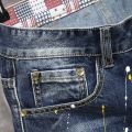 Plus Size 7XL 6XL Men's Summer Ripped Denim Shorts, Loose Straight-Cut, Painted Style, Fashionable Trendy Denim Cropped Pants. 