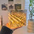 2024 Creative Diy Tulip Flower Sea Cube Three-Dimensional Small Night Lamp Material Package for Girlfriend Couple Girlfriends. 