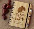 Laser Cut Wooden Notebook Cover With Lotus Flower. 