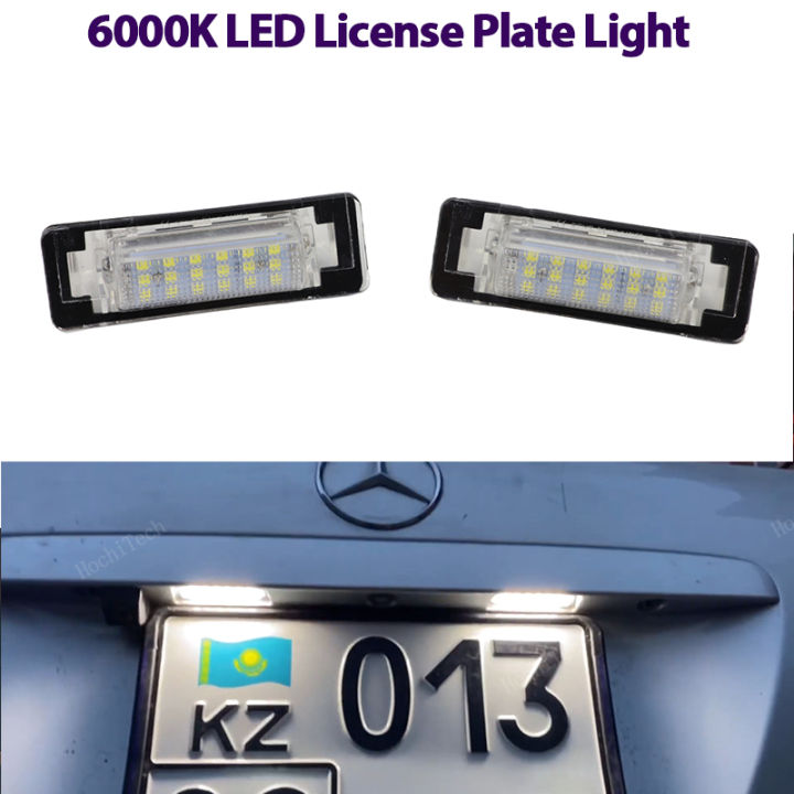 2Pcs License Plate Light For Mercedes Benz E C Class W210 W202 4D AMG LED Light Car License Number Plate Light Lamp Car Lights
