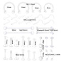 2pcs Clear Surgery Bioflex Nose Rings Belly Rings Septum Eyebrow Lip Cartilage Earring Industrial Plastic Piercing Jewelry.