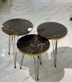 1 Piece / Set of 3 Round Coffee Table High Gloss Nesting End Tables - Round Wood Stacking Coffee Side Accent Tables with Metal Legs for Living Room, Home Office, Nightstands for Bedroom, Sturdy Easy Assembly - 3 Piece Modern Nesting Table Living Room. 